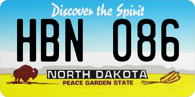 ND license plate HBN086