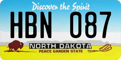 ND license plate HBN087