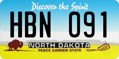 ND license plate HBN091