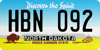 ND license plate HBN092