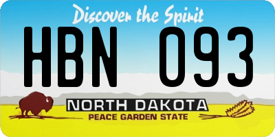 ND license plate HBN093