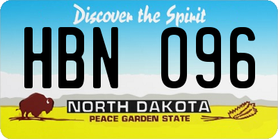 ND license plate HBN096