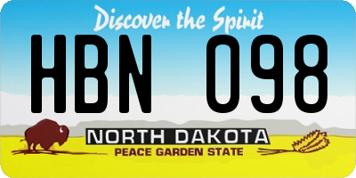 ND license plate HBN098