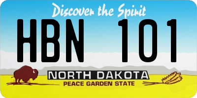 ND license plate HBN101