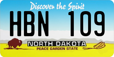 ND license plate HBN109