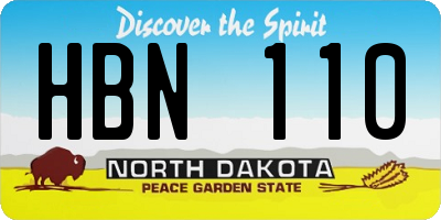 ND license plate HBN110