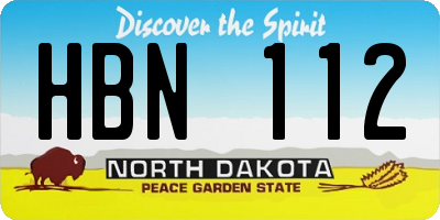 ND license plate HBN112