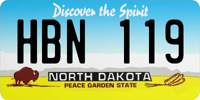 ND license plate HBN119