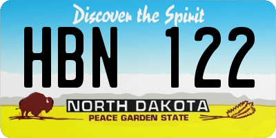 ND license plate HBN122