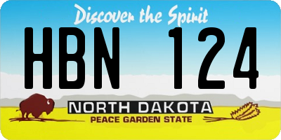 ND license plate HBN124