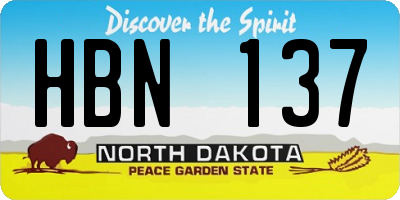 ND license plate HBN137