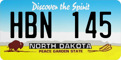 ND license plate HBN145