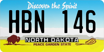 ND license plate HBN146