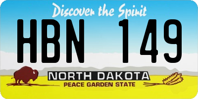 ND license plate HBN149