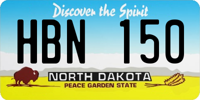 ND license plate HBN150