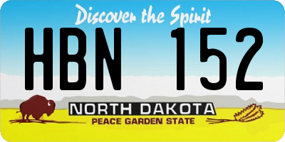 ND license plate HBN152