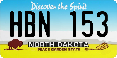 ND license plate HBN153
