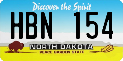 ND license plate HBN154