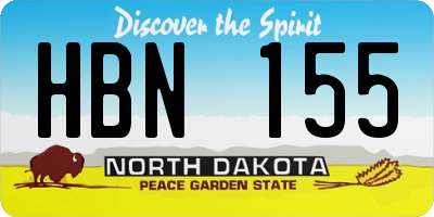 ND license plate HBN155