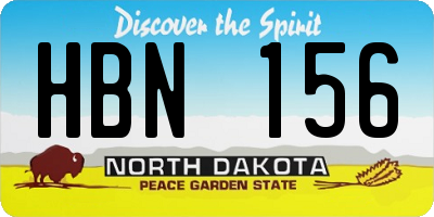 ND license plate HBN156