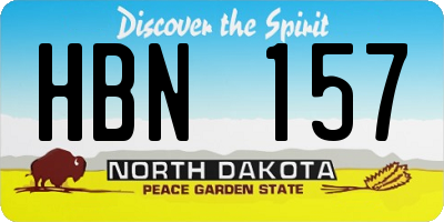 ND license plate HBN157