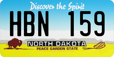 ND license plate HBN159