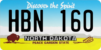 ND license plate HBN160