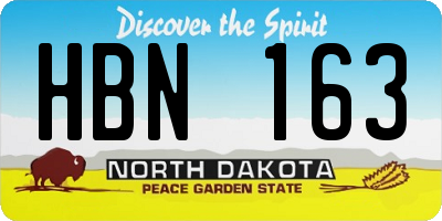 ND license plate HBN163