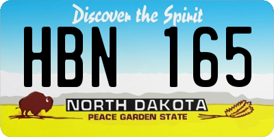 ND license plate HBN165