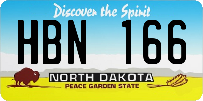 ND license plate HBN166