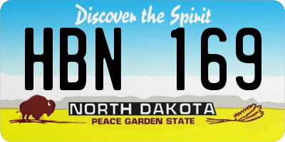 ND license plate HBN169