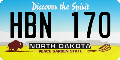 ND license plate HBN170