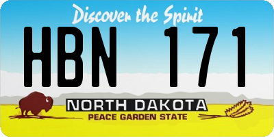 ND license plate HBN171