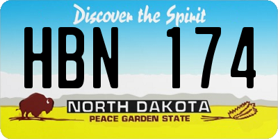 ND license plate HBN174