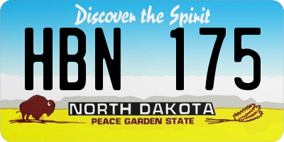 ND license plate HBN175