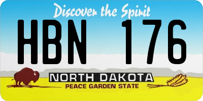 ND license plate HBN176