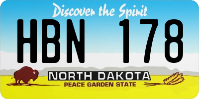 ND license plate HBN178