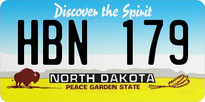 ND license plate HBN179
