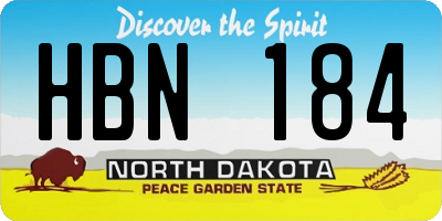 ND license plate HBN184