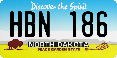 ND license plate HBN186