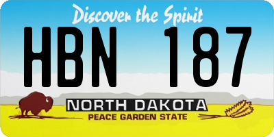 ND license plate HBN187