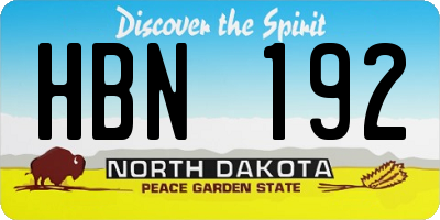 ND license plate HBN192