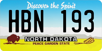 ND license plate HBN193