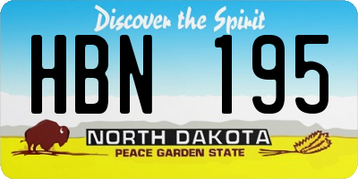 ND license plate HBN195