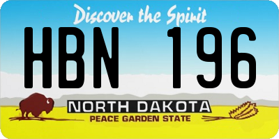 ND license plate HBN196