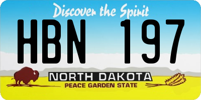 ND license plate HBN197