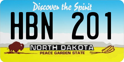 ND license plate HBN201