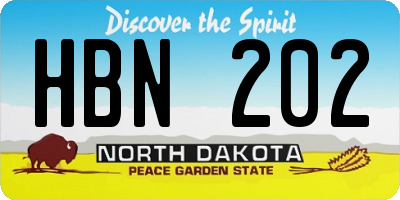 ND license plate HBN202