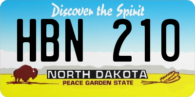 ND license plate HBN210