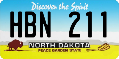 ND license plate HBN211